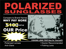 Eye-catching polarized sunglasses sign wholesale.